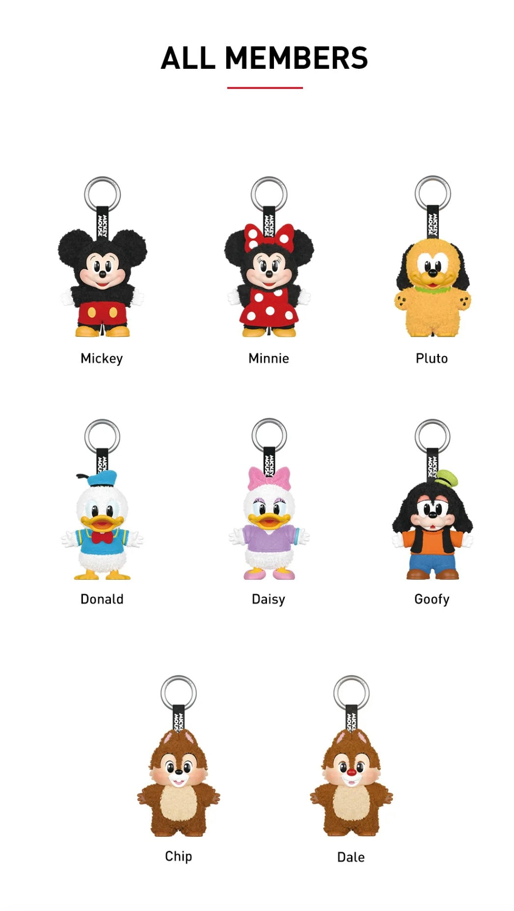 Mickey Family Cute Together Keychain Series