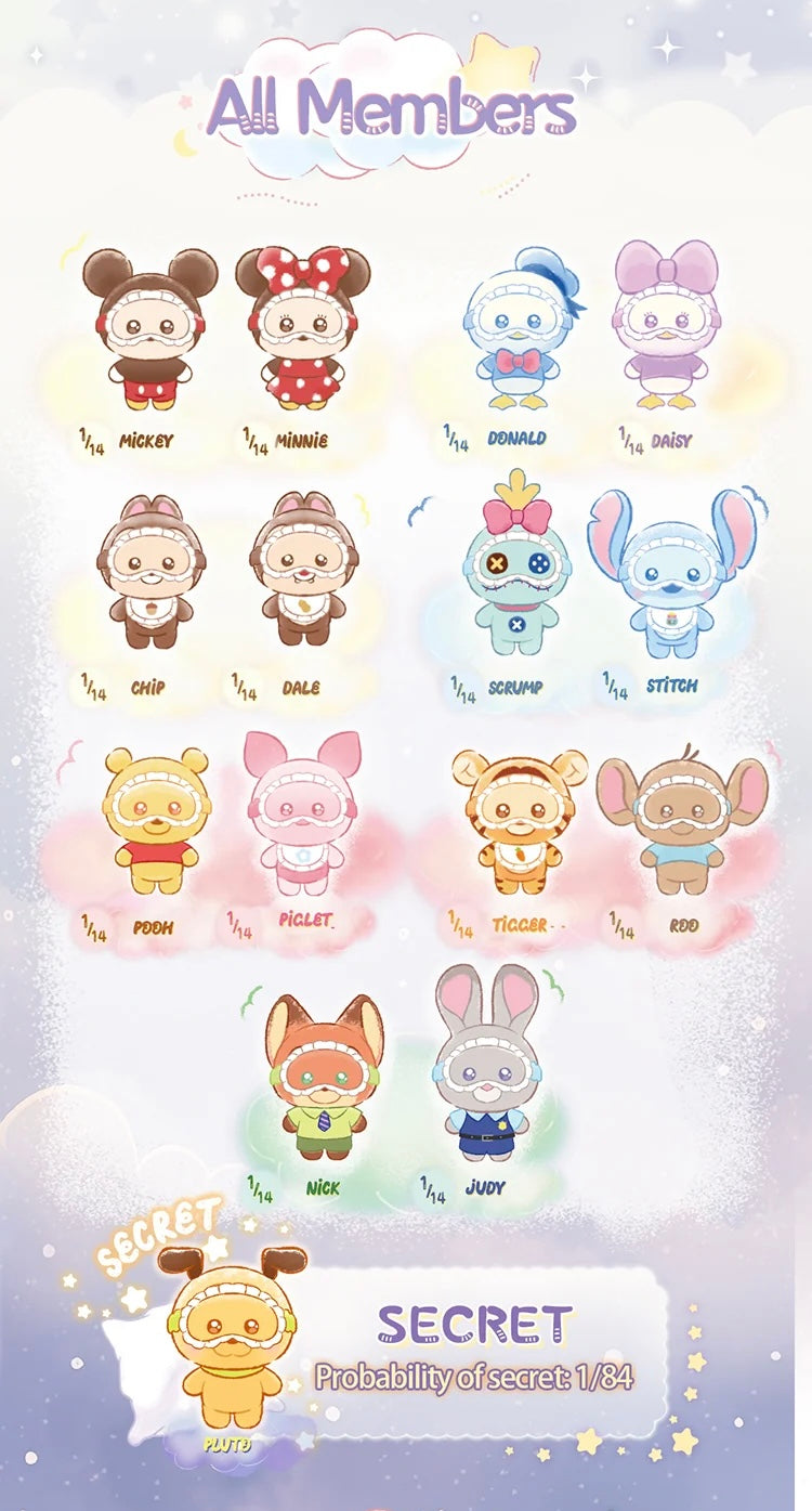 Disney Sleepwear Series Plush Keychains