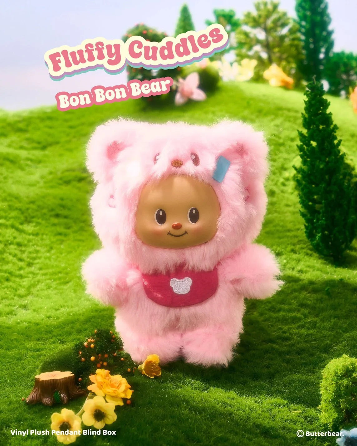 Butterbear Fluffy Cuddles Blind Box Bag Charm